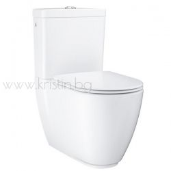 Моноблок Grohe Essence Ceramic с покритие Pureguard, плътно прилепнал до стената, с капак с метални панти