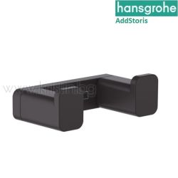 Двойна закачалка Hansgrohe Addstoris, черен мат