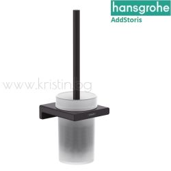 Четка за тоалетна чиния Hansgrohe Addsroris, черен мат