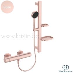 Комплект термостатен смесител Ceratherm ALU+, с тръбно окачване IdealRain ALU +, в цвят Rose