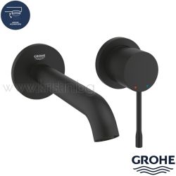 Смесител за вграждане за мивка Grohe Essence Phantom Black, двудупков, черен мат