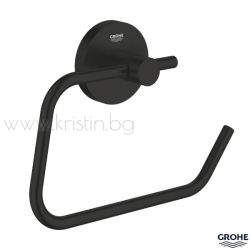 Поставка за тоалетна хартия без капак, Grohe Essentials черен мат