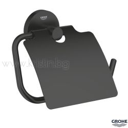 Поставка за тоалетна хартия, Grohe Essentials черен мат