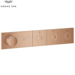 Термостат за вграждане Grohtherm Aqua Tiles Smartcontrol, Bronze Brushed Warm Sunset, с три изхода