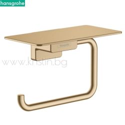 Държач за тоалетна хартия с поставка, Hansgrohe Addstoris, матиран бронз