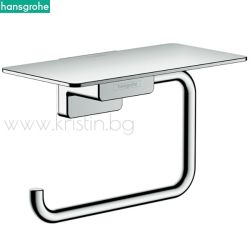 Държач за тоалетна хартия с поставка, Hansgrohe Addstoris, хром