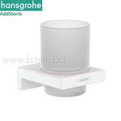 Чаша за четки за зъби Hansgrohe Addsroris, бял мат