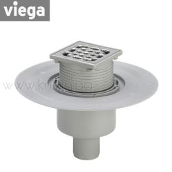 Подов сифон  Viega Advantix  с  решетка 10х10 см, вертикално оттичане