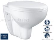 Конзолна тоалетна чиния Grohe Bau Ceramic, с капак с плавно затваряне
