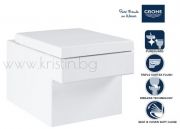 Конзолна тоалетна чиния Grohe Cube Ceramic, с капак с плавно затваряне