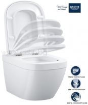 Конзолна тоалетна чиния Grohe Euro Ceramic Compact, с капак с плавно затваряне