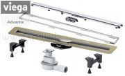 Линеен сифон Viega Advantix 750-1200 мм, нисък, комплект с решетка ER11 хром и рамка Oval