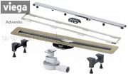 Линеен сифон Viega Advantix 750-1200 мм, нисък, комплект с решетка ER10 хром и рамка Square