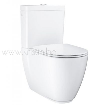 Моноблок Grohe Essence Ceramic с покритие Pureguard, плътно прилепнал до стената, с капак с метални панти