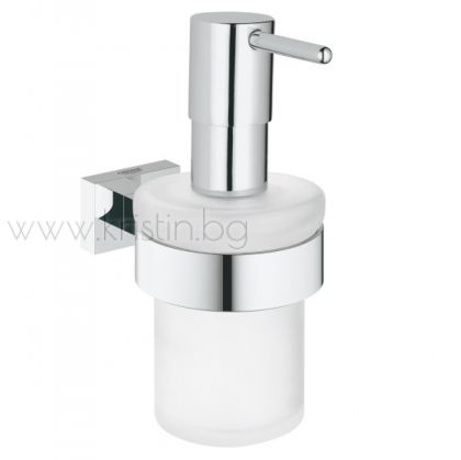 Дозатор за течен сапун Grohe Essentials Cube, комплект с държач