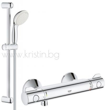 Термостат за душ Grohtherm 800 и  тръбно окачване New Tempesta 100
