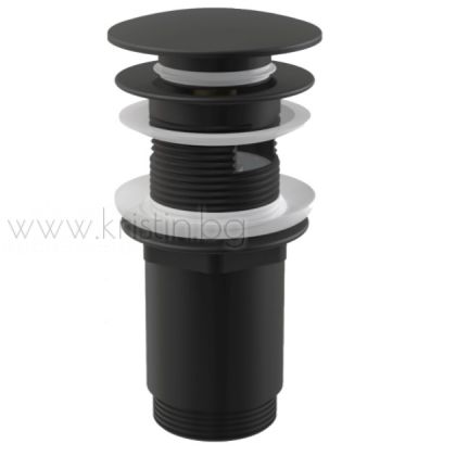 Витло за сифон с click-clack система, голям ринг, цвят черен