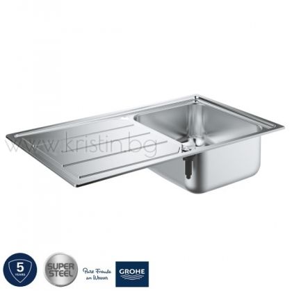 Кухненска мивка Grohe K500 с едно корито и плот за отцеждане