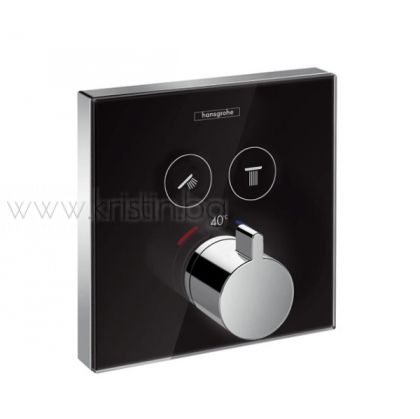 Hansgrohe Showerselect  balck glass15738600, термостат за вграждане