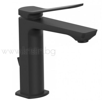 Черен смесител за мивка Paffoni Tilt Black