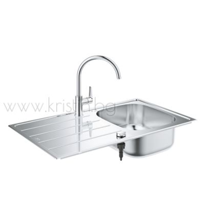Комплект кухненска мивка Grohe K200 и смесител Grohe BauEdge