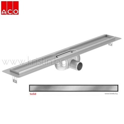Линеен сифон ACO Shower  Drain C Solid, с хоризонтален фланец и опция за окомплектовка с крачета за нивелация.