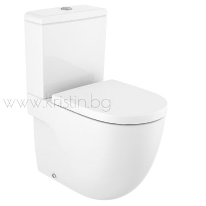 Моноблок Meridian Compacto Roca Rimless 600 мм с капак Slim плавно затваряне