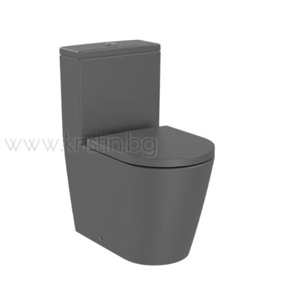 Моноблок Roca Inspira Round Rimless 600 мм, Compact, в цвят Onyx