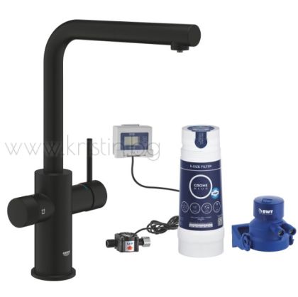 Кухненски смесител за филтрирана вода Grohe Blue Pure Minta Phantom Black