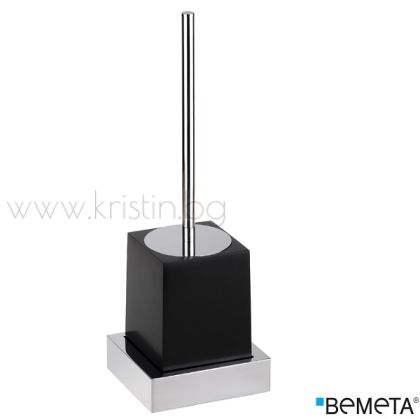 Четка за тоалетна чиния Bemeta Gamma, стенен монтаж, черно/хром