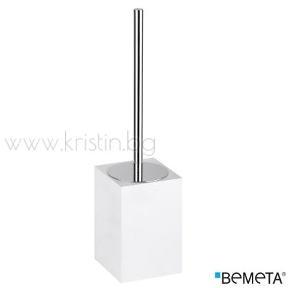Четка за тоалетна чиния Bemeta Gamma, свободностояща, бяло/ хром