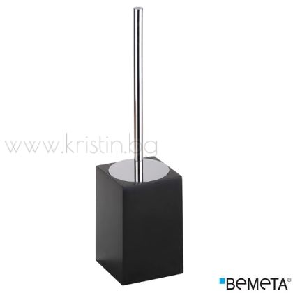 Четка за тоалетна чиния Bemeta Gamma, свободностояща, черно/хром