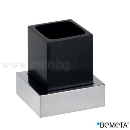 Държач за чаша Bemeta Gamma, стенен монтаж, черно/хром