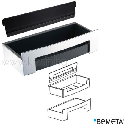 Етажерка за душ с гумена чистачка, Bemeta Cytro, черно/ хром