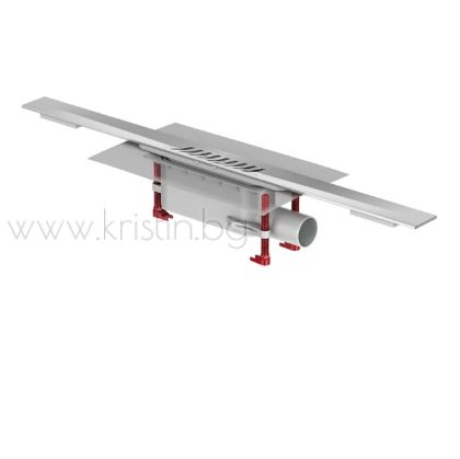 Линеен сифон  ACO Showerdrain S + решетка от неръждаема стомана Stripes