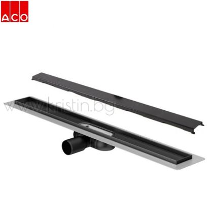 Линеен сифон  ACO Black ShowerDrain C  ф50, с решетка от неръждаема стомана в цвят черен мат