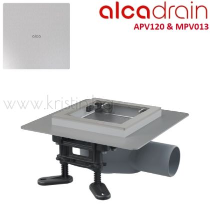 Подов сифон Alcaplast APV120 с решетка Inox MPV013
