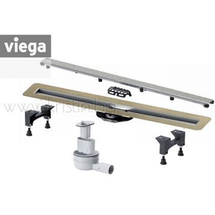 Линеен сифон Viega Advantix 750- 1200 мм,  с решетка ER12 за вграждане на плочка без ограничителна рамка