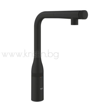 Смесител за кухня Grohe Essence SmartControl с изтеглящ се чучур, черен мат Phantom Black