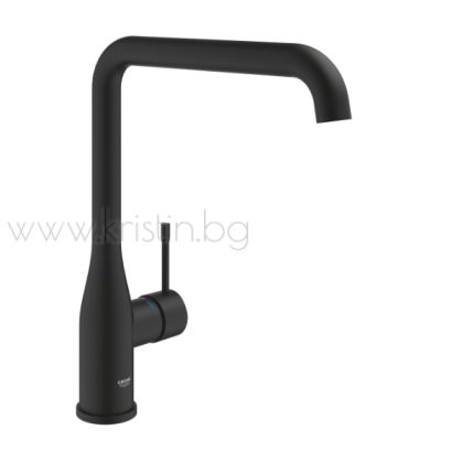 Смесител за кухня Grohe Essence с висок чучур, в цвят Phantom Black, черен мат