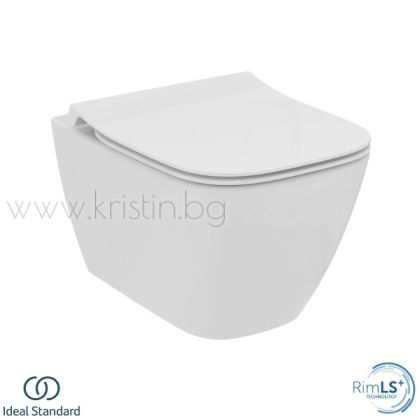 Конзолна тоалетна чиния 48 см I LIFE S Compact  Ideal Standard, с ултратънък капак с метални панти