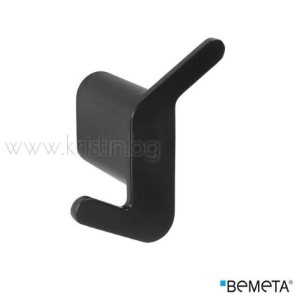 Двойна закачалка за баня Bemeta Organic Black, асиметрична, дясна