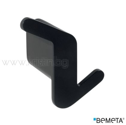 Двойна закачалка за баня Bemeta Organic Black, асиметрична, лява