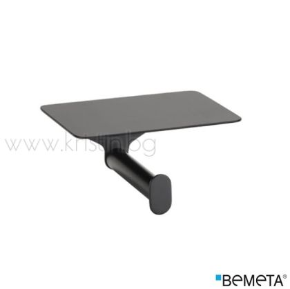 Държач за тоалетна хартия Bemeta Organic Black, с постaвка за принадлежности
