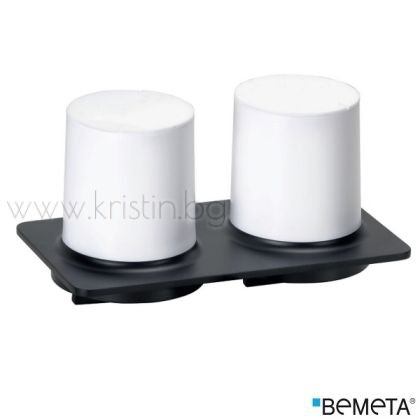 Двоен дозатор за течен сапун, Bemeta Organic Black, стенен монтаж