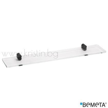 Стъклена полица 600 мм Bemeta Organic Black, стенен монтаж