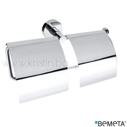 Двоен държач за тоалетна хартия Bemeta Omega, с капак