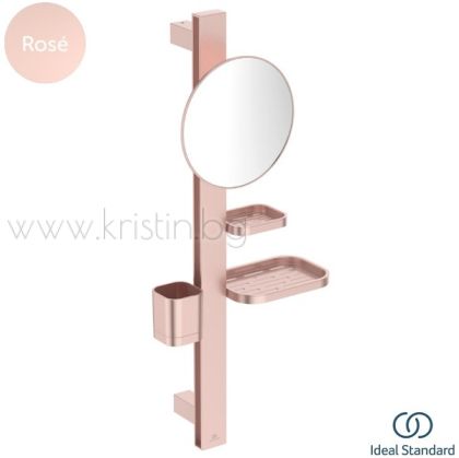 Увеличително огледало за баня ALU +  с аксесоари , в цвят Rose