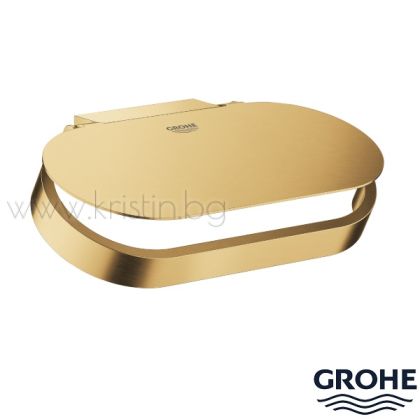Държач за тоалетна хартия с капак, Grohe Selection, в цвят Brushed Cool Sunrise