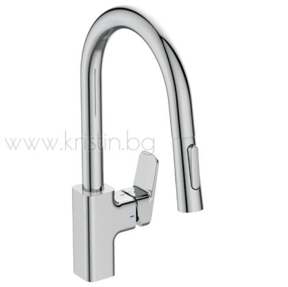 Смесител за кухня с висок изтеглящ се чучур с две струи, Ceraplan Ideal Standard